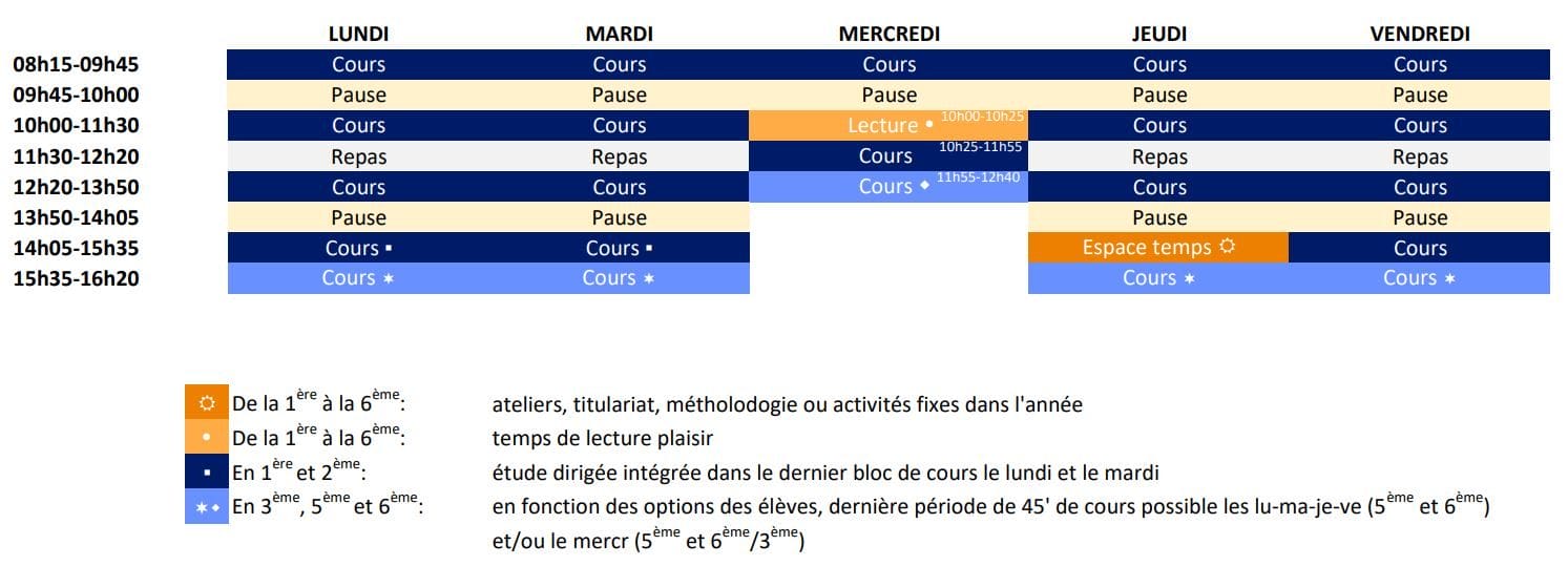 ESND_Horaires et accès Horaire ESND en image